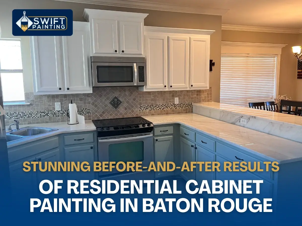 Before and After Residential Cabinet Painting in Baton Rouge