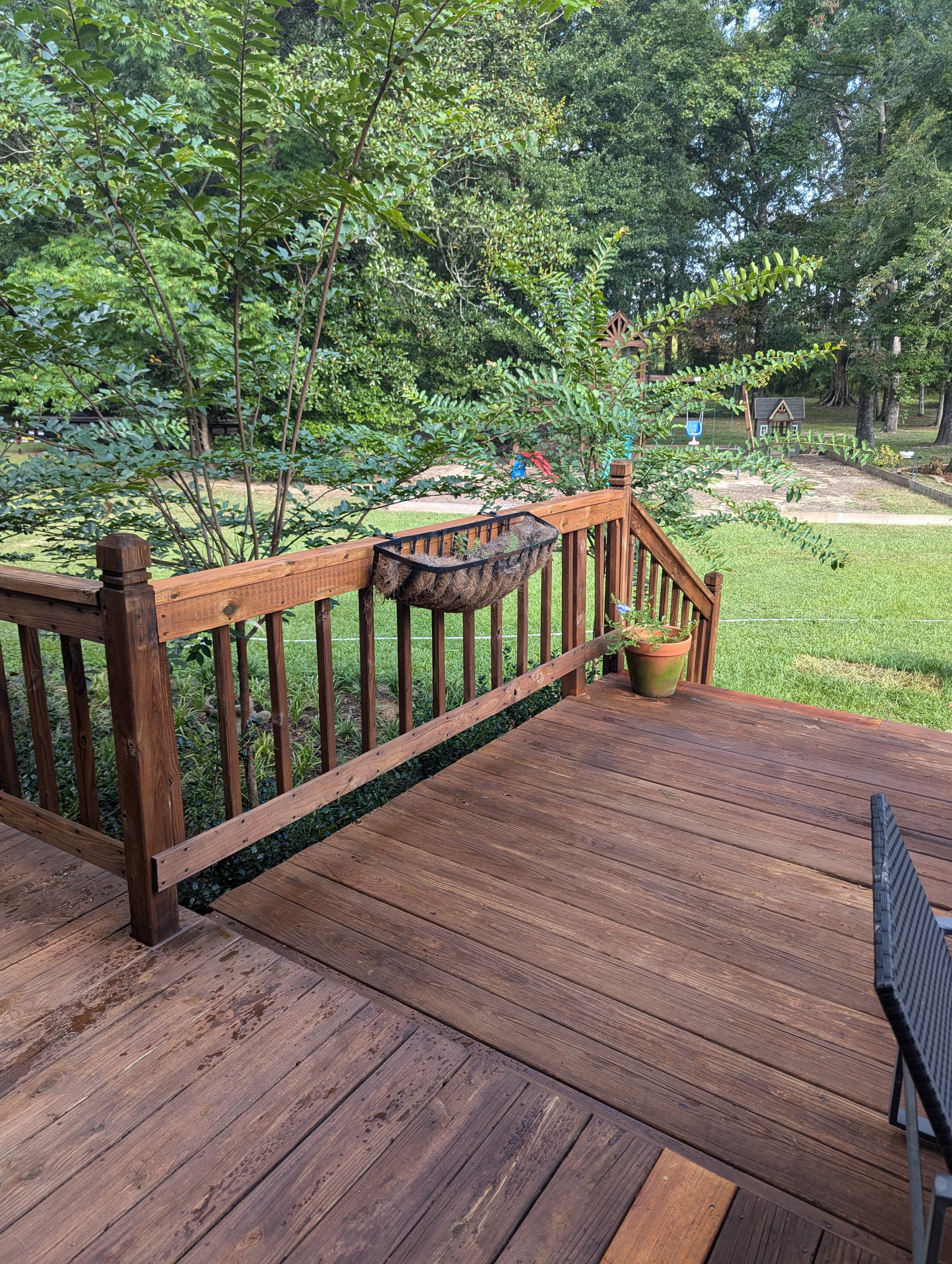 Baton Rouge Backyard Deck & Railing Staining