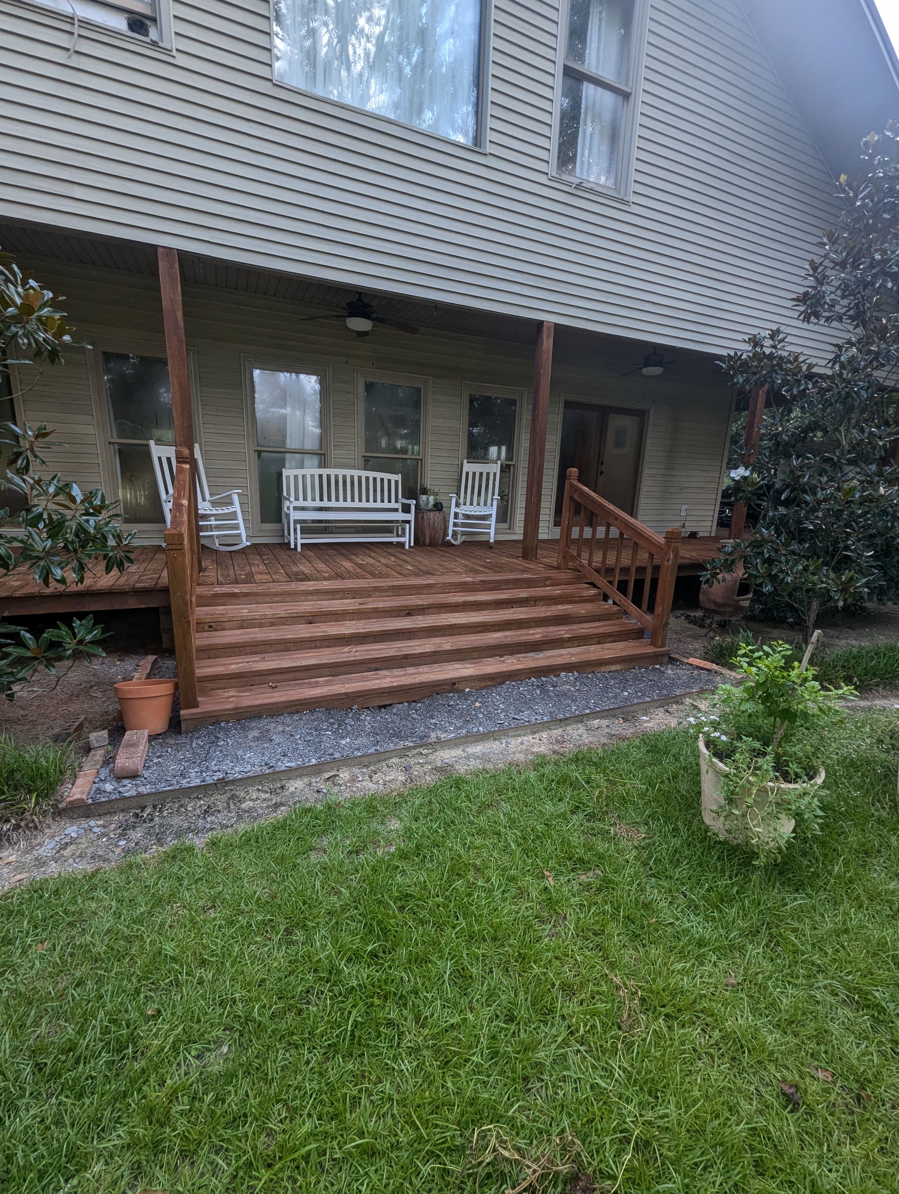 Front Porch Stair & Railing Staining