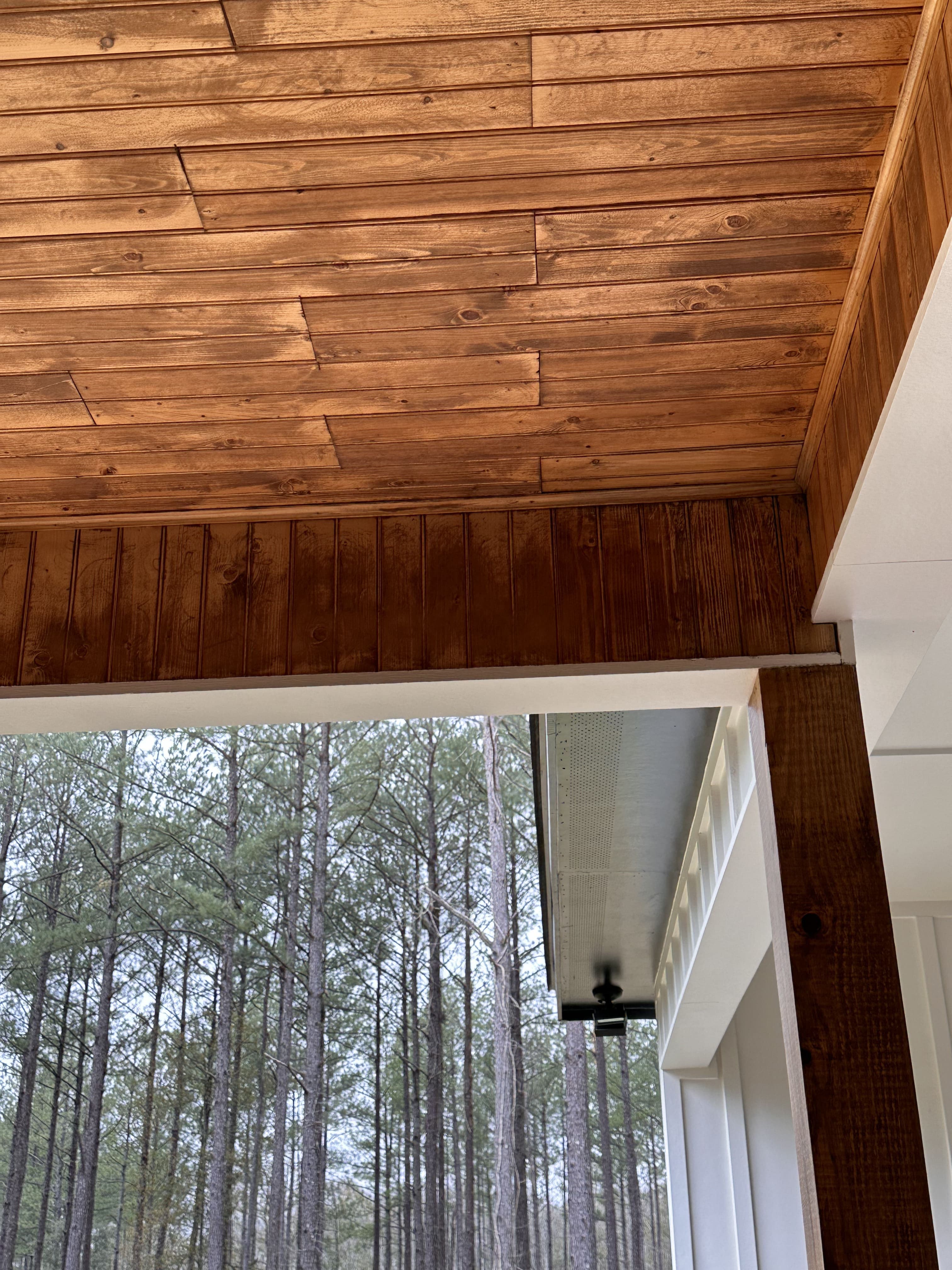 Covered Porch Ceiling Staining