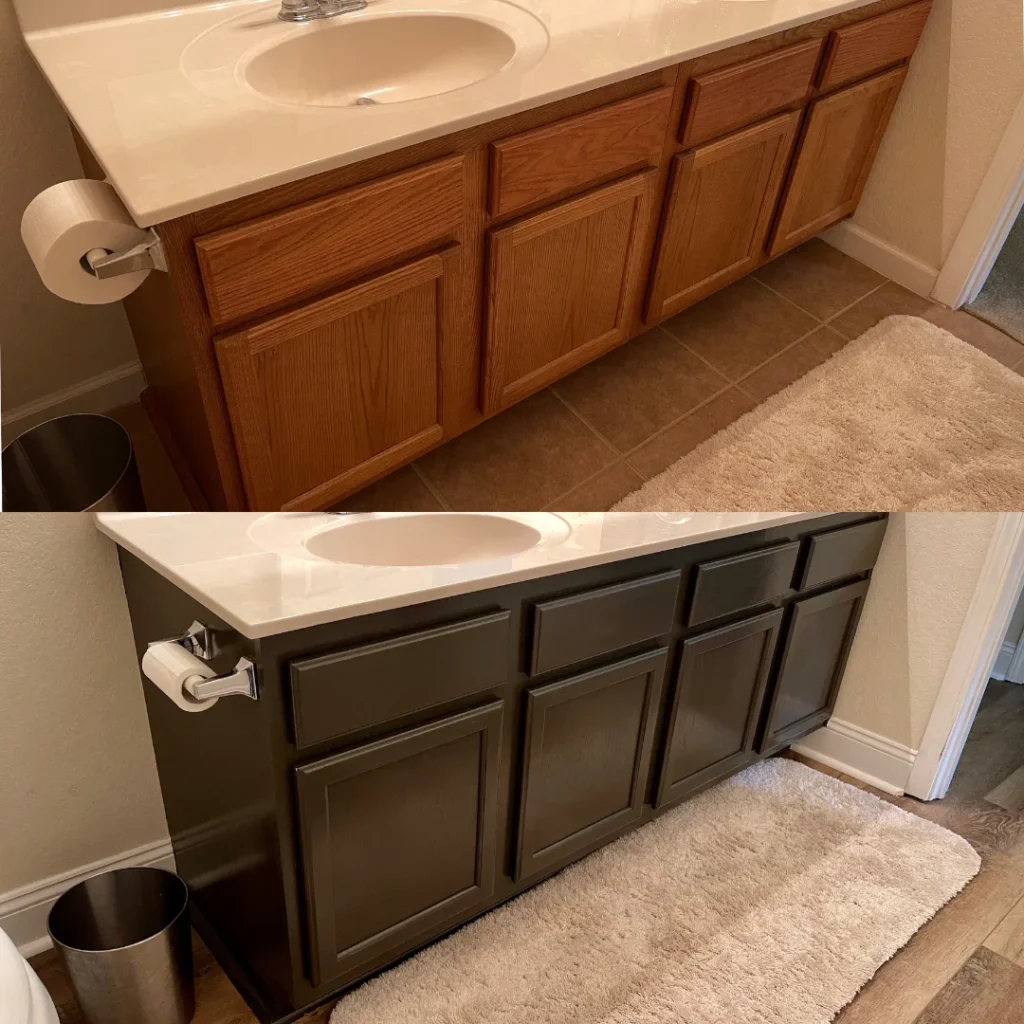 bathroom cabinet refinishing