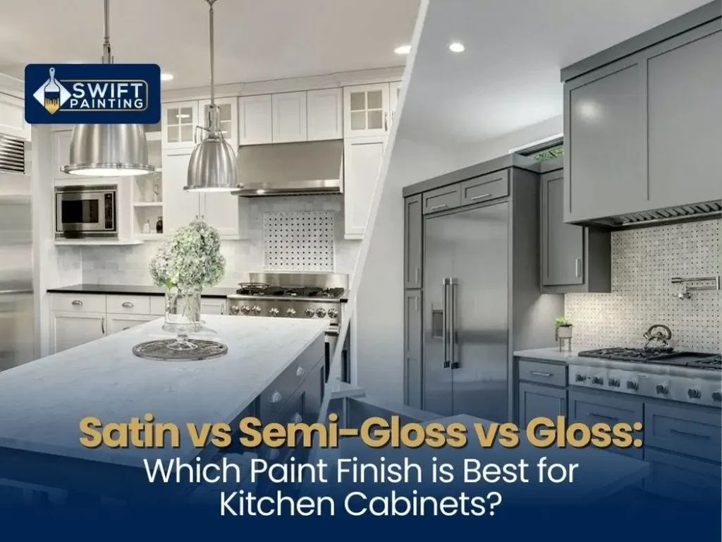 Cabinet paint finish comparison.