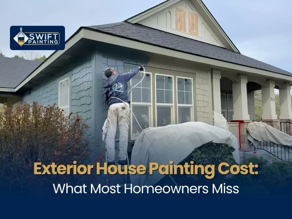 Blue residential home.