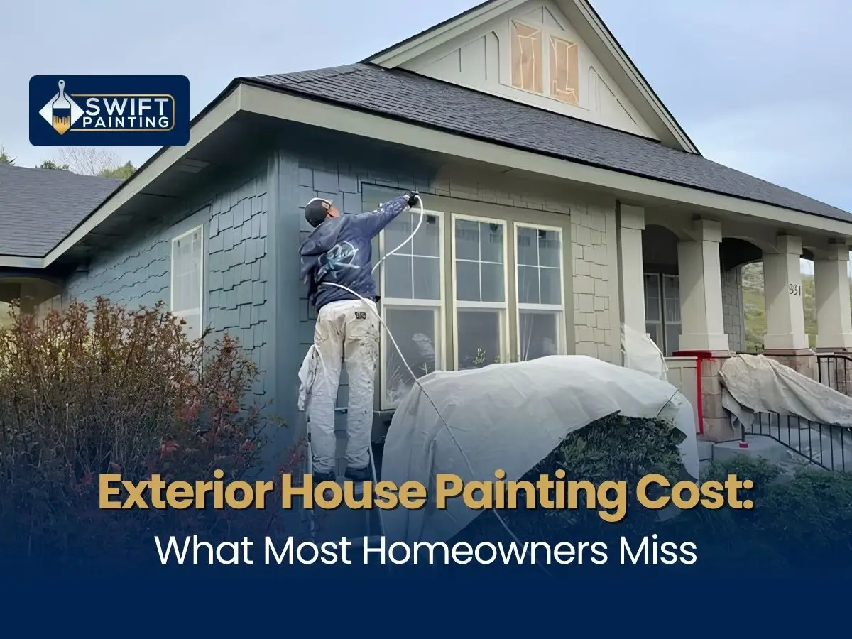 Blue residential home.