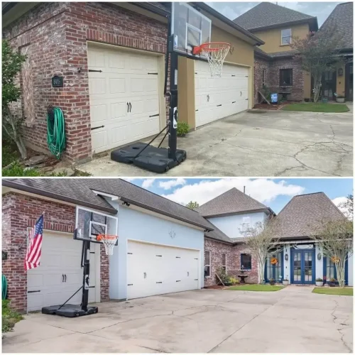 Garage and driveway exterior refresh.