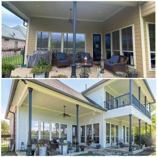Before and after patio painting by Swift Painting LLC in Baton Rouge
